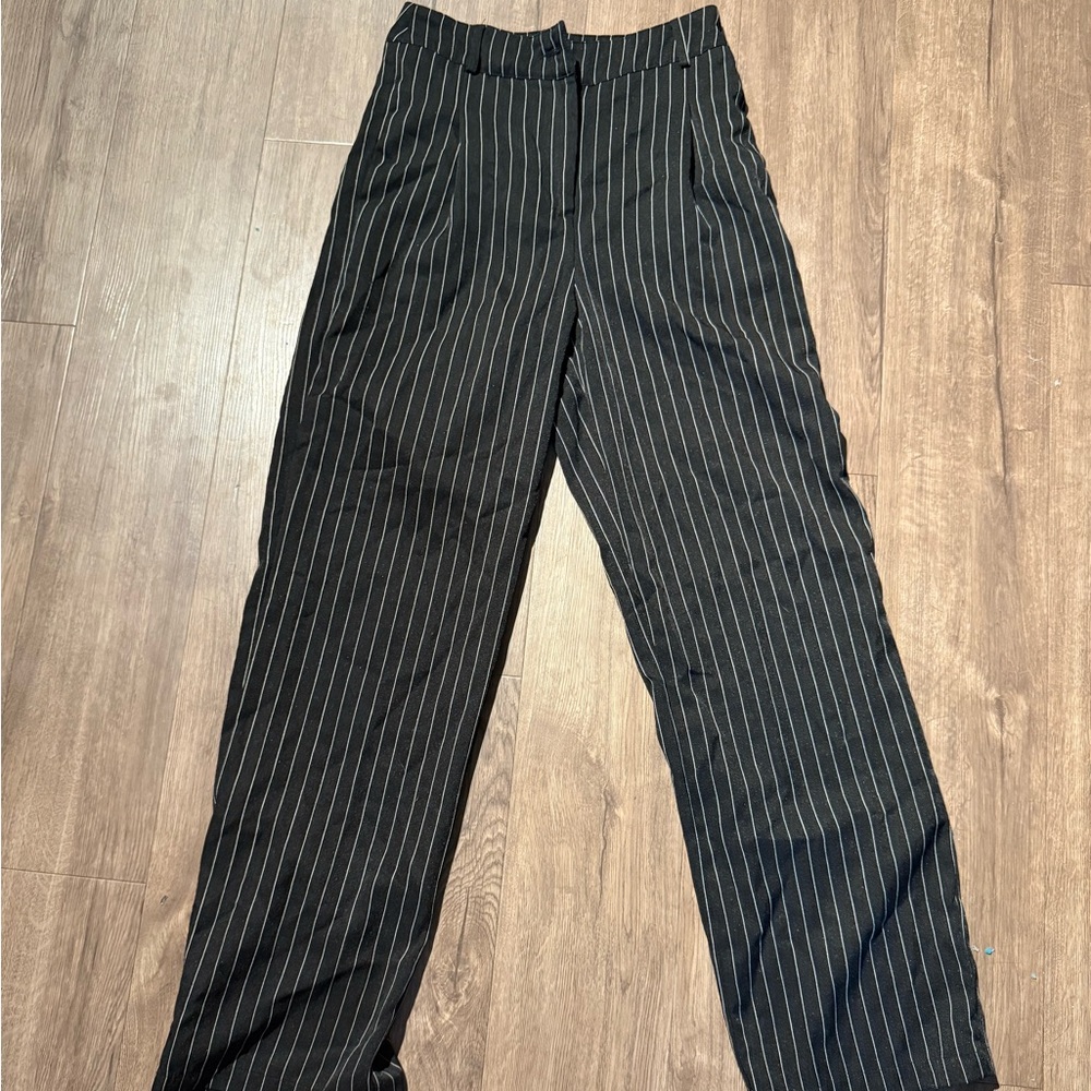 SHEIN Black and White Pinstripe Top